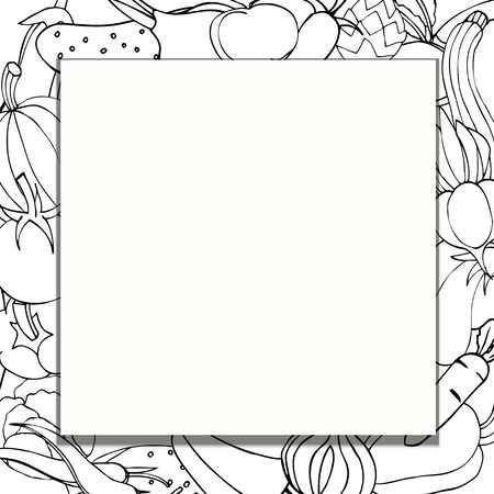 Vector banner with fresh vegetables. Concept organic productのイラスト素材