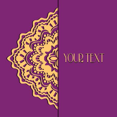 Abstract circle floral ornament.のイラスト素材