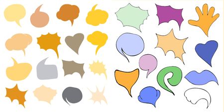 Set of Color Flat Comics Bubbles. Talk and Thinkの写真素材