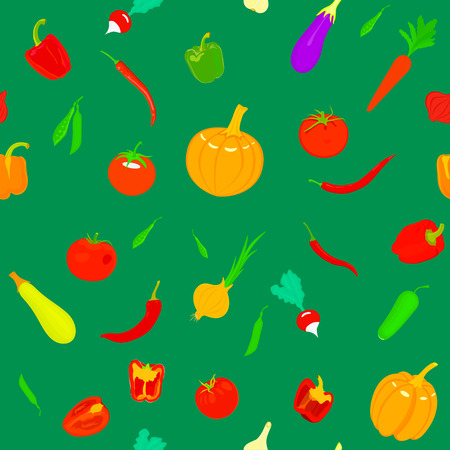 Seamless pattern with vegetables. Can be used for wallpaper, web page background, wrapping, textile and scrapbook.のイラスト素材