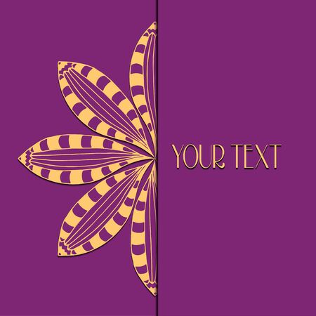 Abstract vector circle floral ornament. Lace pattern design. Vintage ornament on blue background. Vector Illustrationのイラスト素材