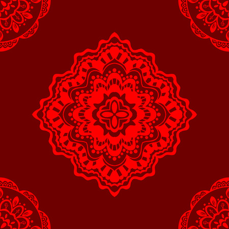 Vector seamless red pattern. Isolated on redのイラスト素材