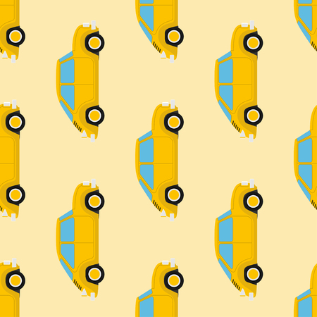 Seamles cute car pattern. Wallpaper background. vector illustrationのイラスト素材