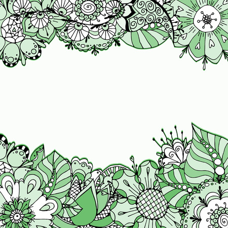 Abstract decorative nature frame, background.  Vector illustrationのイラスト素材