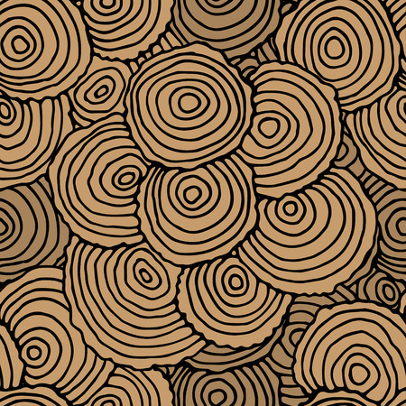 Seamless Pattern with Tree Rings. Vector backgroundのイラスト素材