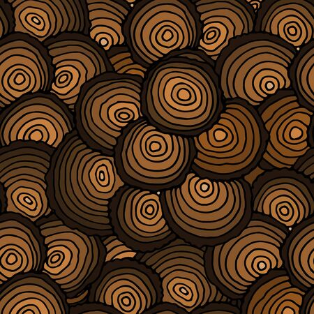 Seamless Pattern with Tree Rings. Vector backgroundのイラスト素材