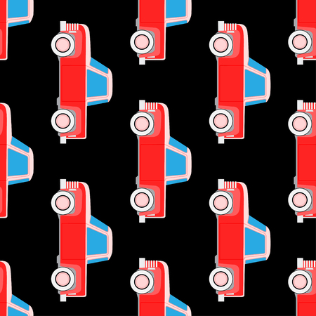 Seamles cute car pattern. Wallpaper background. vector illustrationのイラスト素材