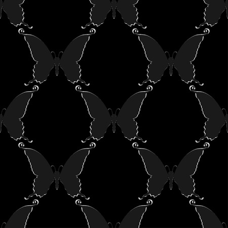 Background of butterflies, seamless pattern. Vector illustrationのイラスト素材