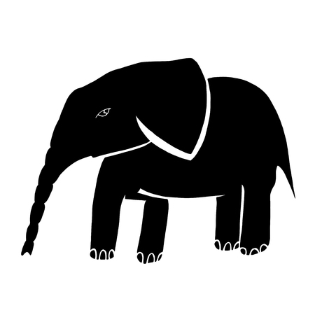 Hand drawn elephant. Vector illustrationのイラスト素材