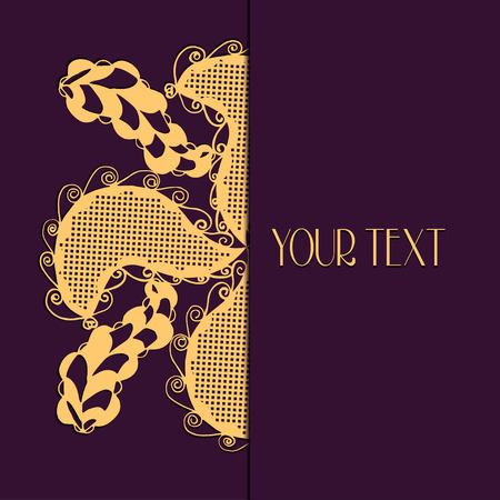 Abstract vector circle floral ornament. Lace pattern design. Vintage ornament on background. Vector Illustrationのイラスト素材