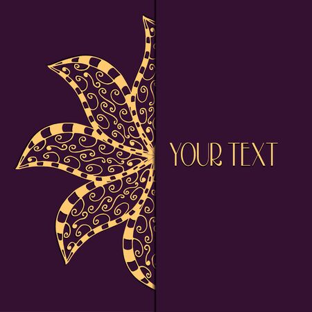 Abstract vector circle floral ornament. Lace pattern design. Vintage ornament on background. Vector Illustrationのイラスト素材