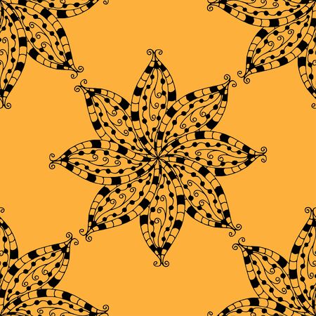 Vector seamless blue, yellow, black pattern. Isolated on whiteのイラスト素材