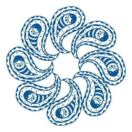 Vector seamless blue pattern. Isolated on whiteのイラスト素材