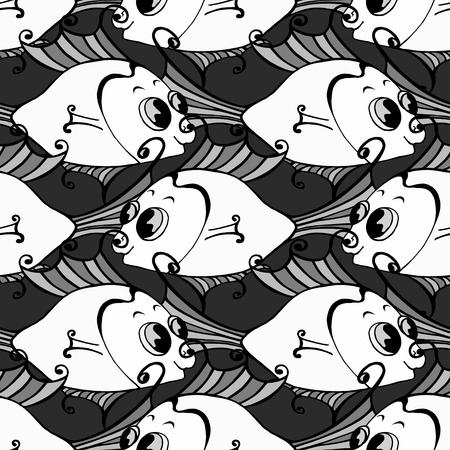 Seamless fish background. Vector illustrationのイラスト素材