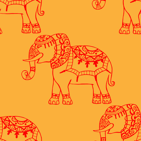Seamless pattern background with elephants.のイラスト素材