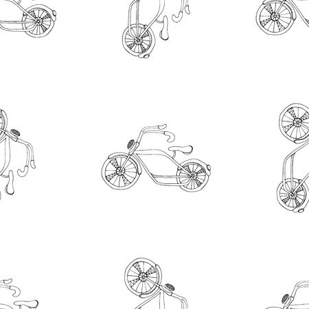 Bicycles, seamless pattern. のイラスト素材