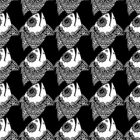 Seamless fish background.のイラスト素材