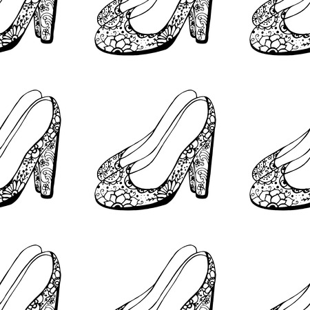 Seamless background of Women\'s shoes. のイラスト素材