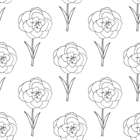 Seamles floral background with flowers. Vector illustrationのイラスト素材