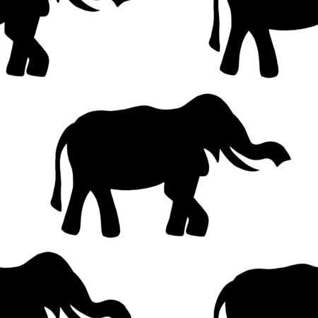 Seamless pattern background with elephants. Vector illustrationのイラスト素材