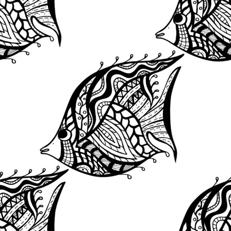 Seamless of fish background. Vector illustration imageのイラスト素材