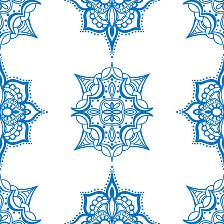 Vector seamless blue pattern. Isolated on whiteのイラスト素材