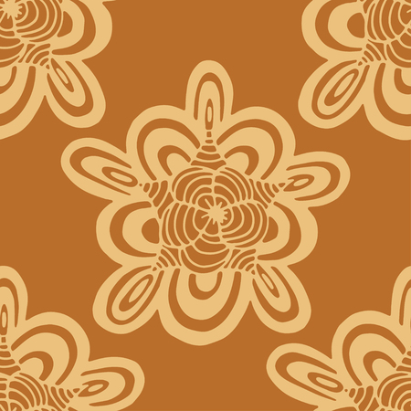 Vector seamless yellow pattern. Isolated on whiteのイラスト素材