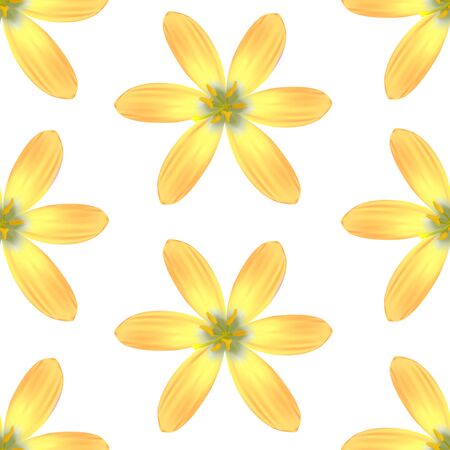 Background with yellow flowers. Seamless pattern. Vector illustrationのイラスト素材