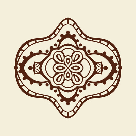 Brown Rosette ornament. Isolated on white. Vector Illustrationのイラスト素材