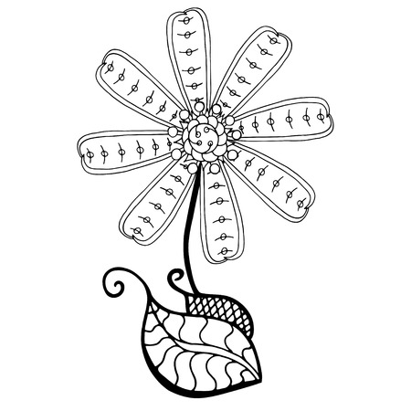 Hand Drawn Sketch of abstract flower. Vector Illustrationのイラスト素材