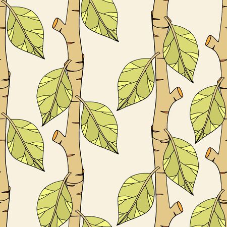 seamless pattern of Doodles branches. Vector illustrationのイラスト素材