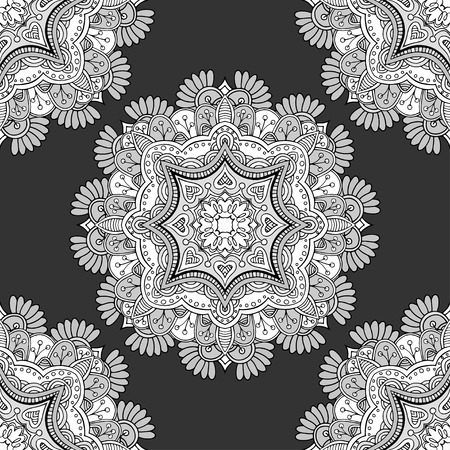 Monochrome Seamless pattern. Design for tile, backgroundのイラスト素材