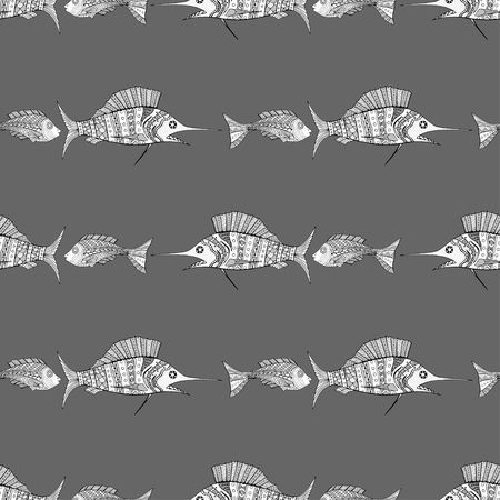 Seamless of fish background. Vector illustration imageのイラスト素材