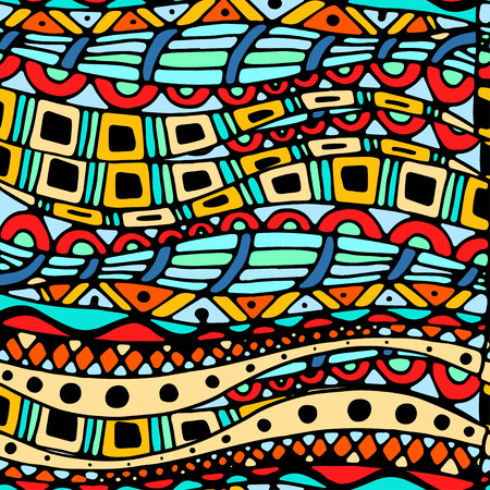 colorful seamless abstract hand-drawn pattern, waves backgroundのイラスト素材