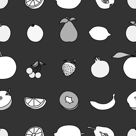 Seamless pattern of Outline stroke Fruit icon Vector illustration image.のイラスト素材