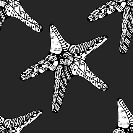 Seamless background of Starfish.のイラスト素材