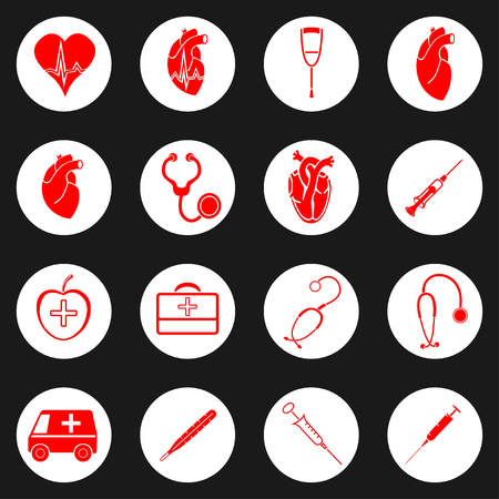 Medicine red and white icon. Vector illustration imageのイラスト素材
