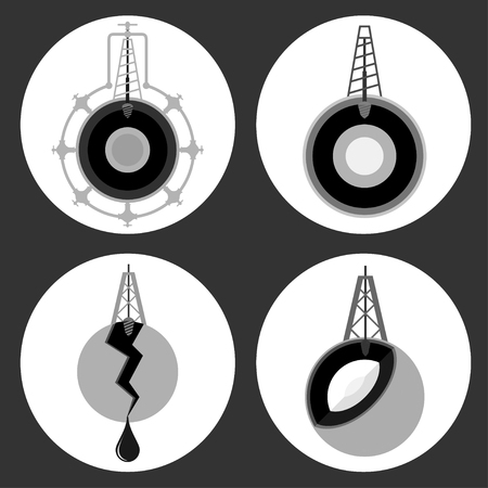 Oil industry icon set. Vector illustration imageのイラスト素材