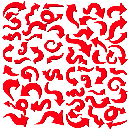 Set of arrows, vector illustration, isolated on whiteのイラスト素材