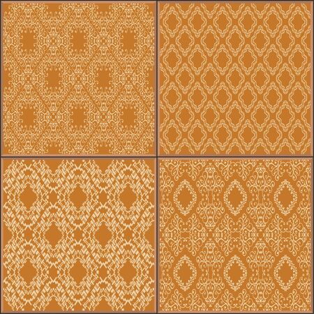 Ceramic tile pattern golden yellow. Vector illustrationのイラスト素材