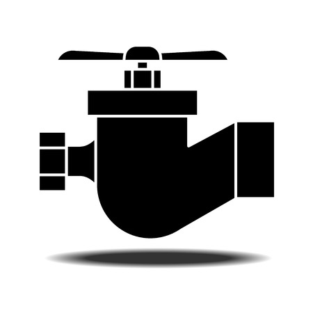 Sanitary Ware tap with shadow. Flat vector icon on white backgroundのイラスト素材