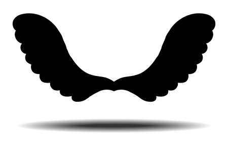 Wing icon vector with shadow. Flat vector icon on white backgroundのイラスト素材