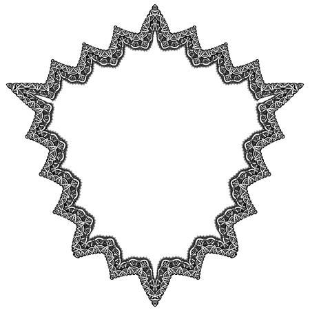 Set of Monochrone geometric frame abstract design. Hand drawn decorative vector design elementのイラスト素材