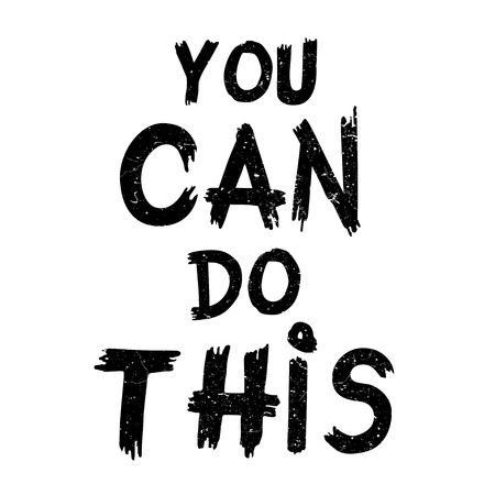 Inspirational quote You Can Do This. Hand written calligraphy, brush painted letters. Vector illustration.のイラスト素材