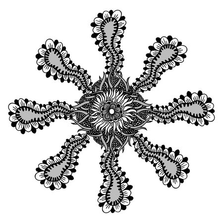 Mandala. Vintage decorative elements. Hand drawn background. Islam, Arabic Indian ottoman motifsのイラスト素材