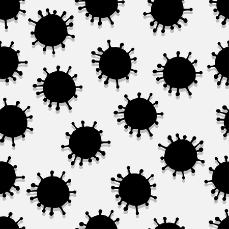 Seamless pattern of virus, particles and moleculesのイラスト素材