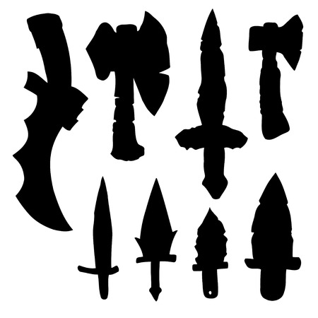 Set the Sword, Swords, Ax, Machete. Vector Illustration. EPS10のイラスト素材