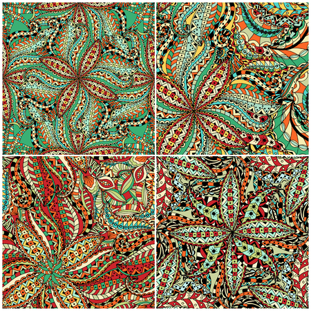 Luxury oriental tile seamless pattern. Colorful floral patchwork background. Mandala boho chic...