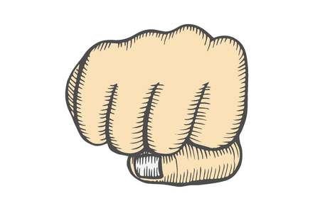 Vector simple drawing - a man's fist on a white backgroundのイラスト素材