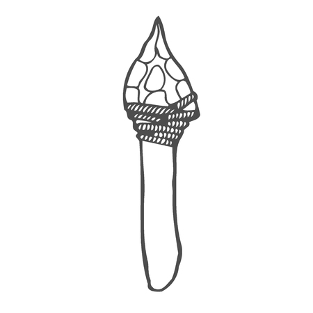 spear old of stone, sketch hand drawn vector illustration isolated on white backgroundのイラスト素材